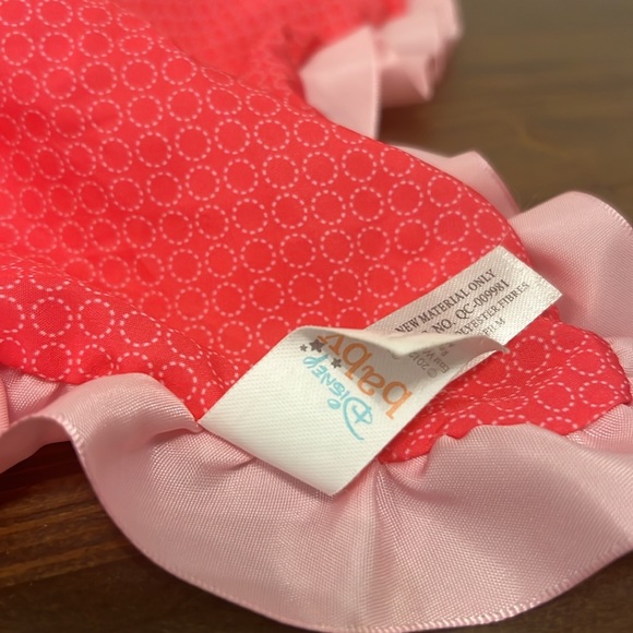 DISNEY BABY MINNIE MOUSE PINK POLKA DOT SECURITY BLANKET PLUSH CRINKLE EARS - Picture 3 of 3
